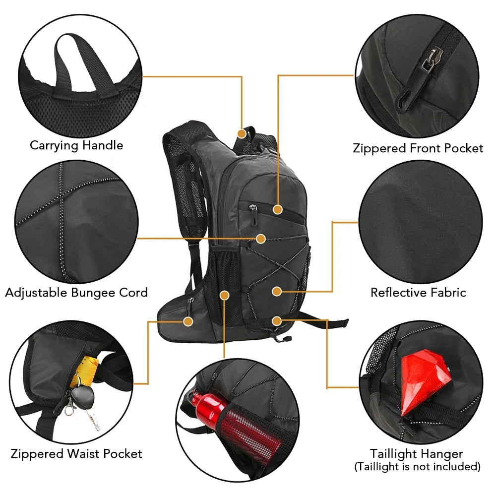 8L High Visibility Reflective Hydration Backpack V126