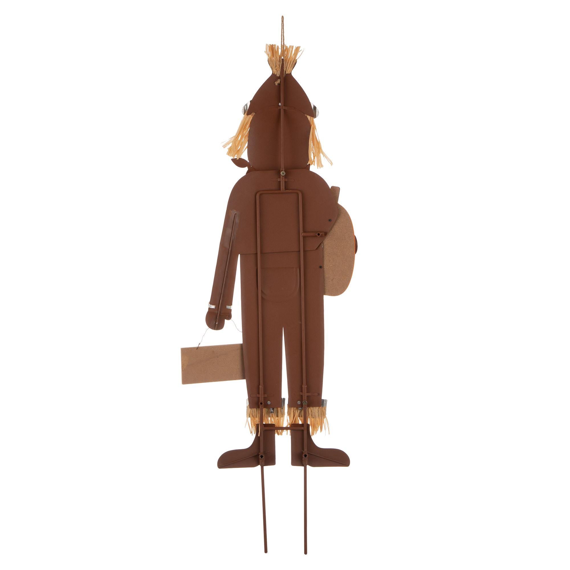 Orange and Blue Scarecrow Yard Stake Sign Decor H312