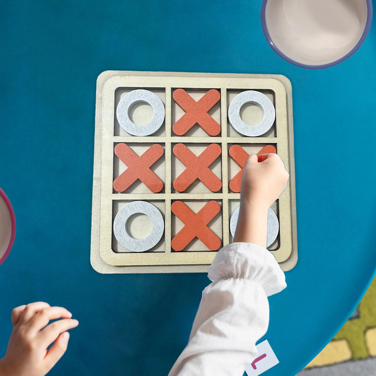Wooden Board Tic Tac Toe Game Table Toy Puzzle Brain Teaser F981