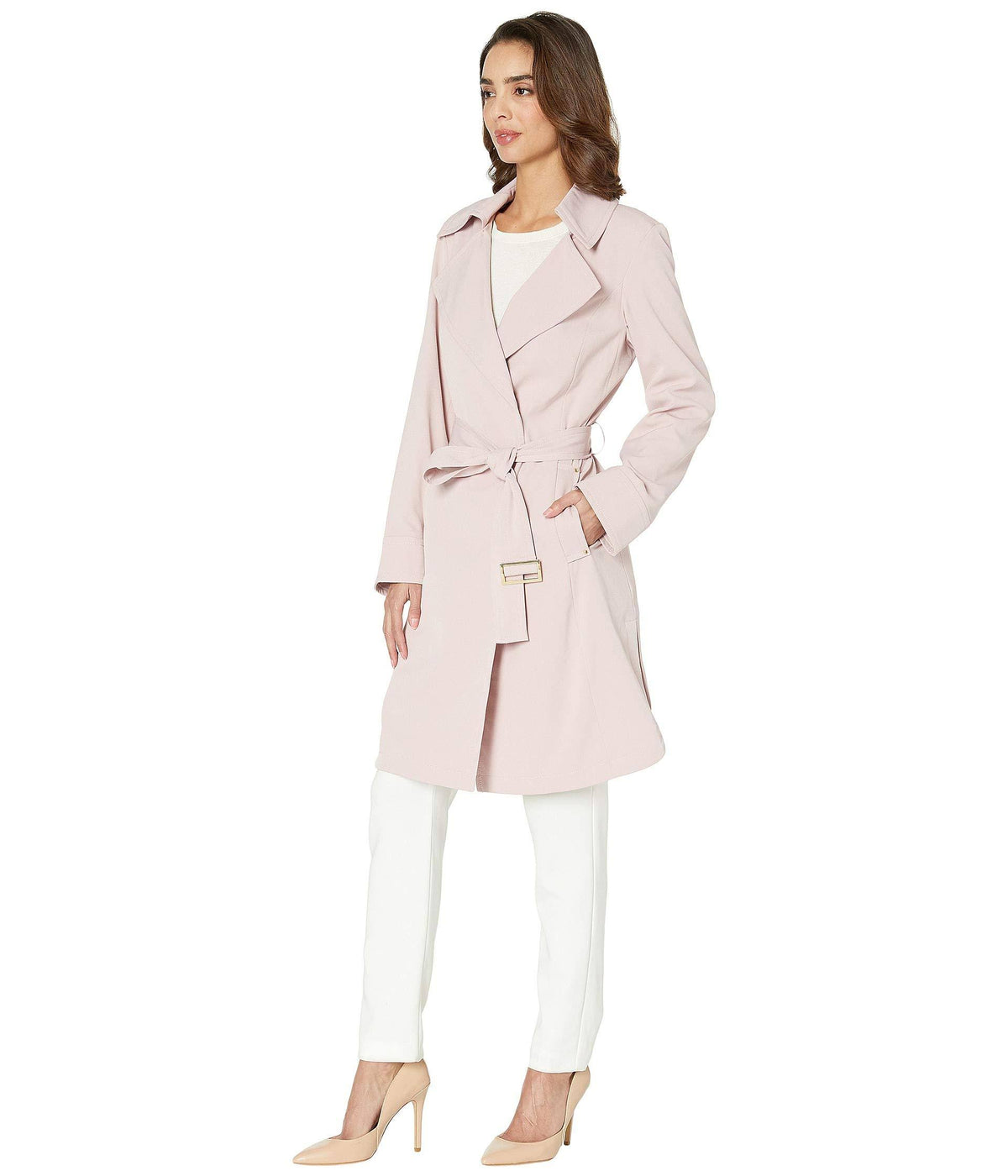 Belted Trench, Dusty Pink O722