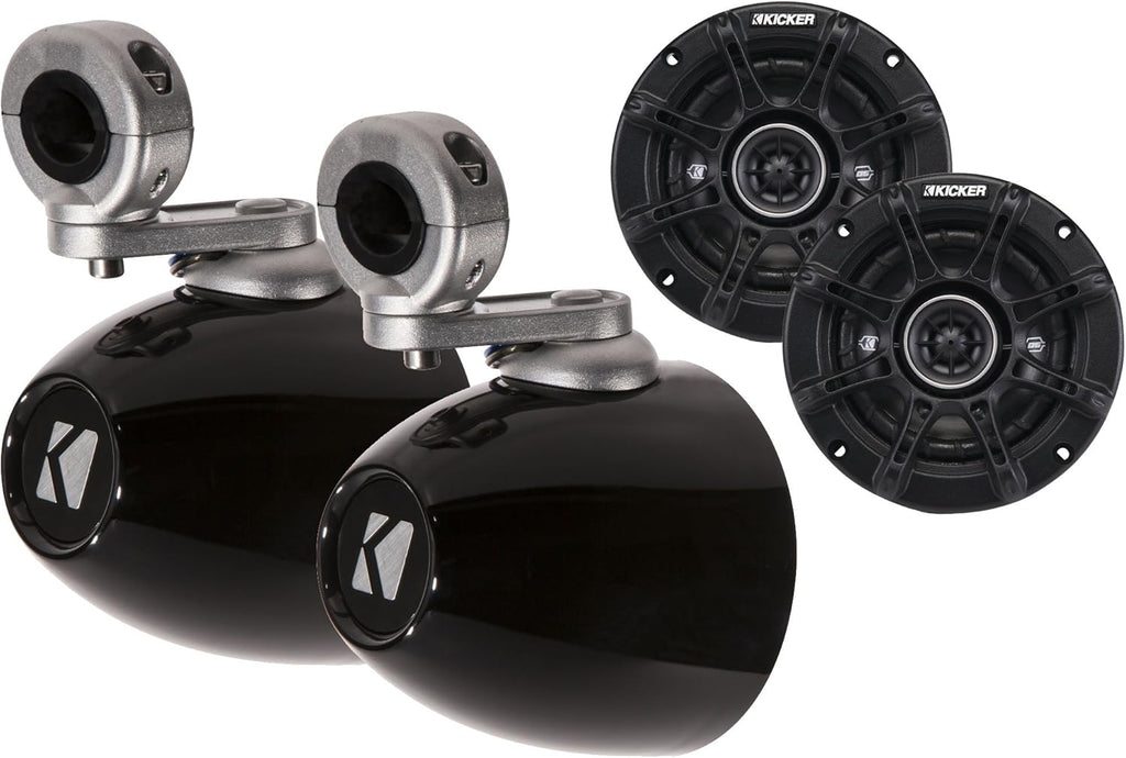 Kicker Black Mini Wake Tower Enclosures with 4" DSC Speakers L153927