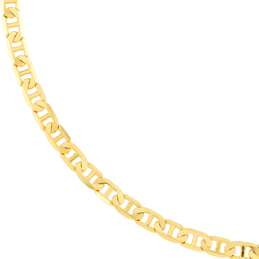 14K Yellow Gold 24" 3.7mm Flat Mariner Chain Necklace K3538