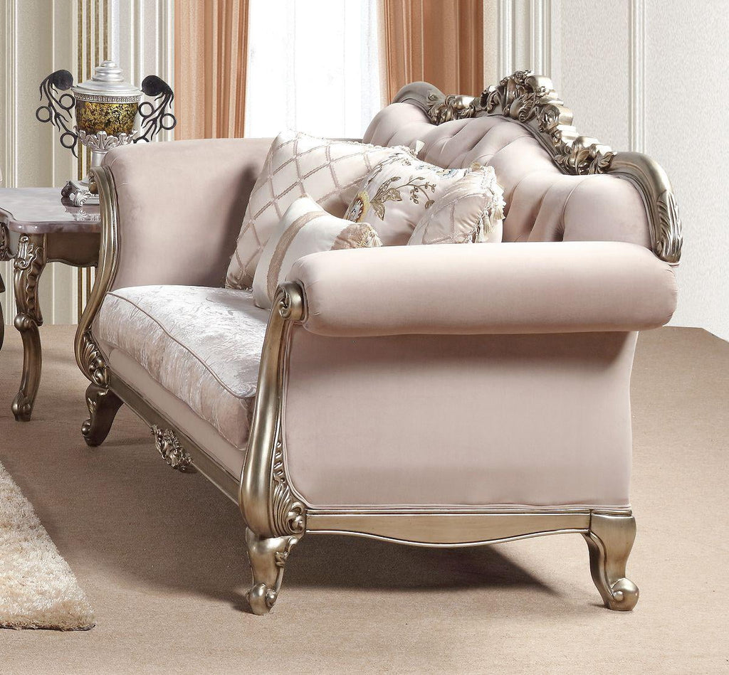 Champagne Wood Sofa Set 2Pcs W87569