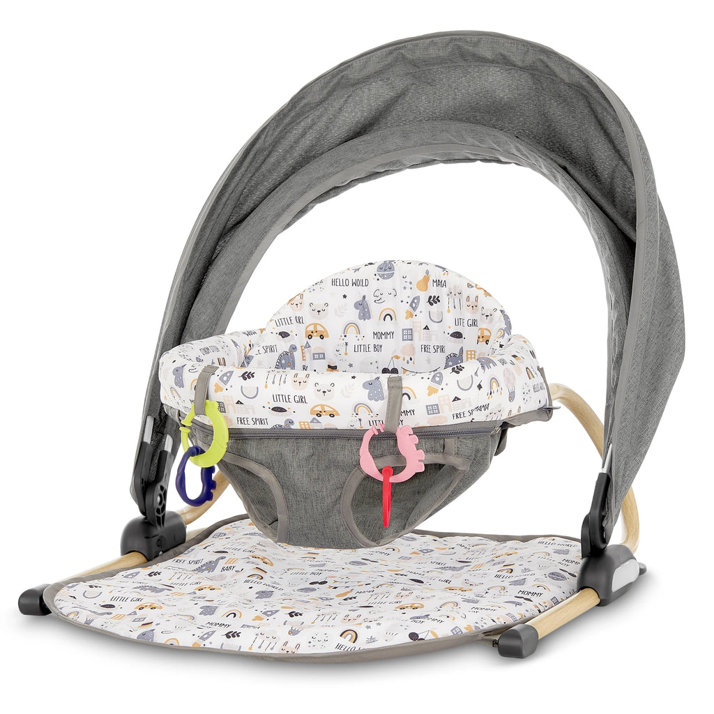 Compact Floor Seat and Canopy with 2 Soft Toys Z32141