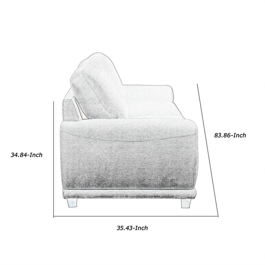 Light Blue Fabric Upholstered Wooden Sofa Q463138