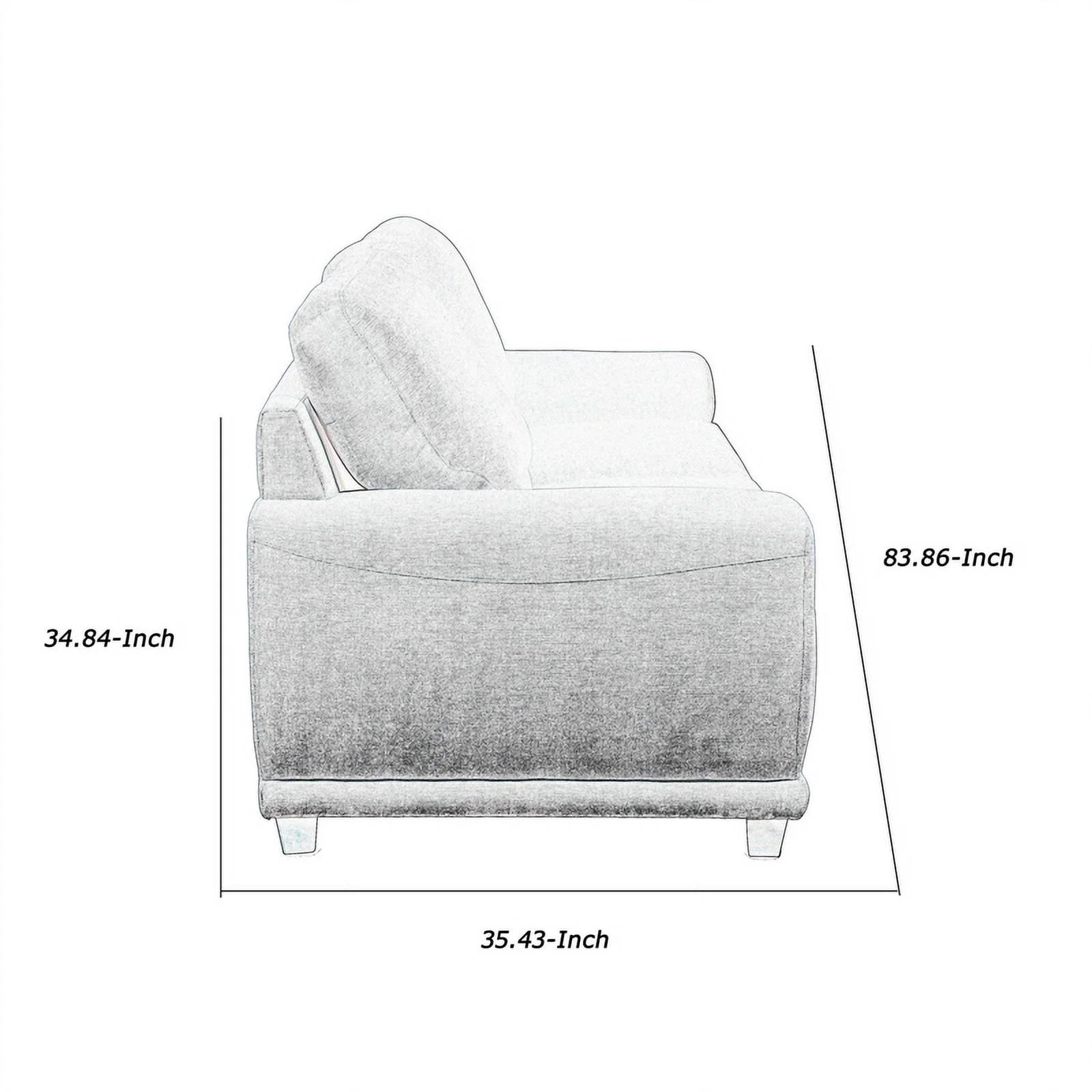 Light Blue Fabric Upholstered Wooden Sofa Q463138