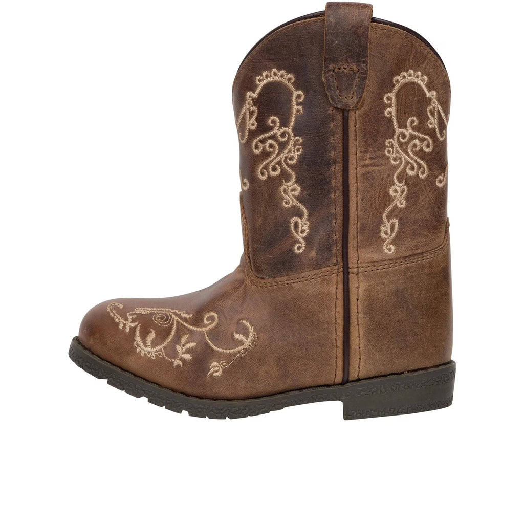 Toddler-Girls' Hopalong Western Boot Round Toe Distressed Brown 9 D(M) US Z448