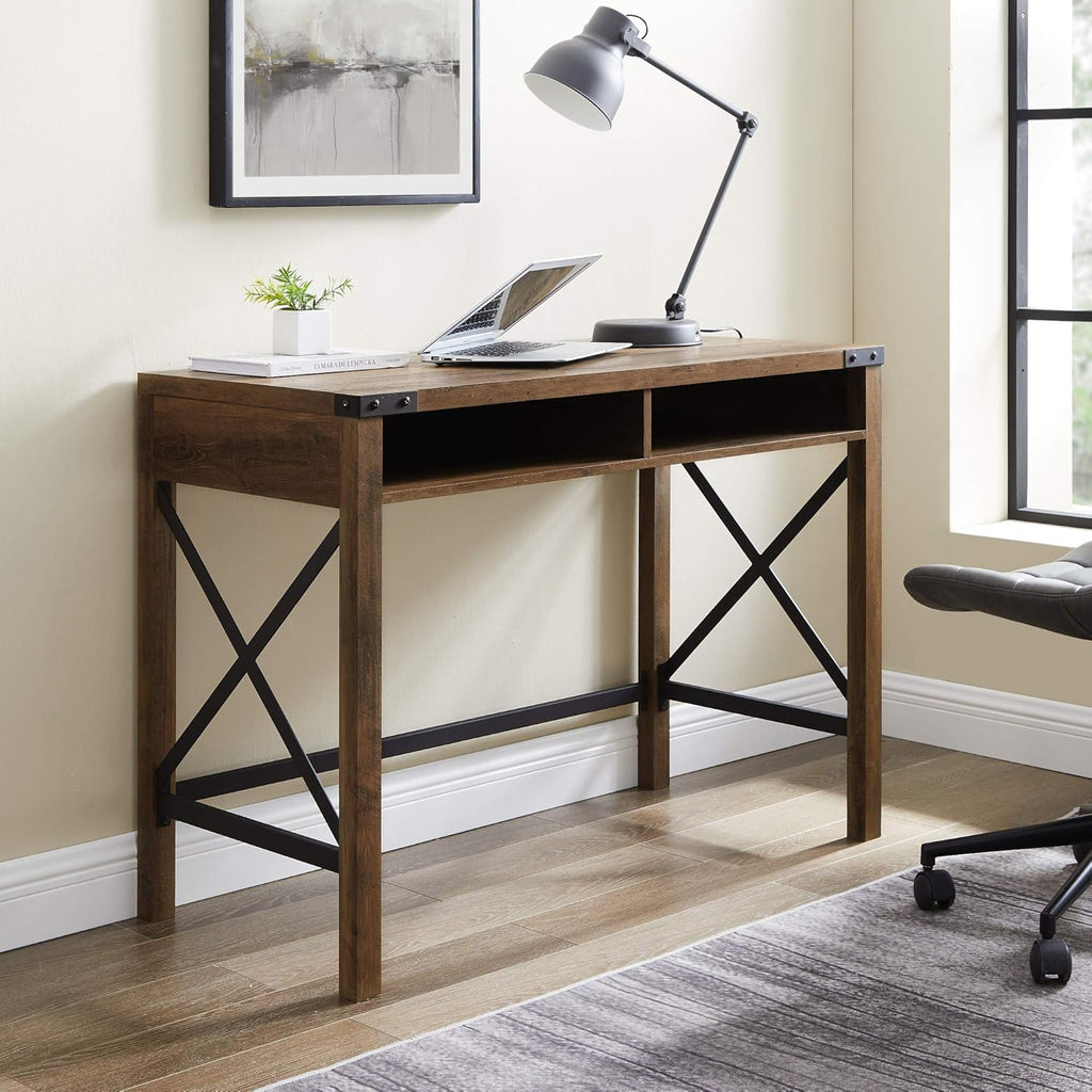 Grey Wash Metal Writing Desk H8116