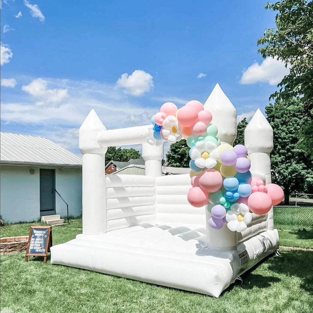 White Bounce House with Air Blower E11270