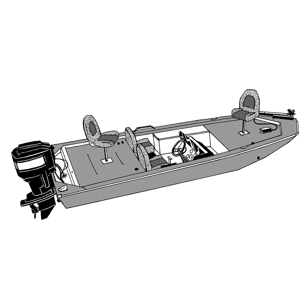 Grey Poly-Guard Boat Cover for 16.5 Jon Style Bass Boats N956