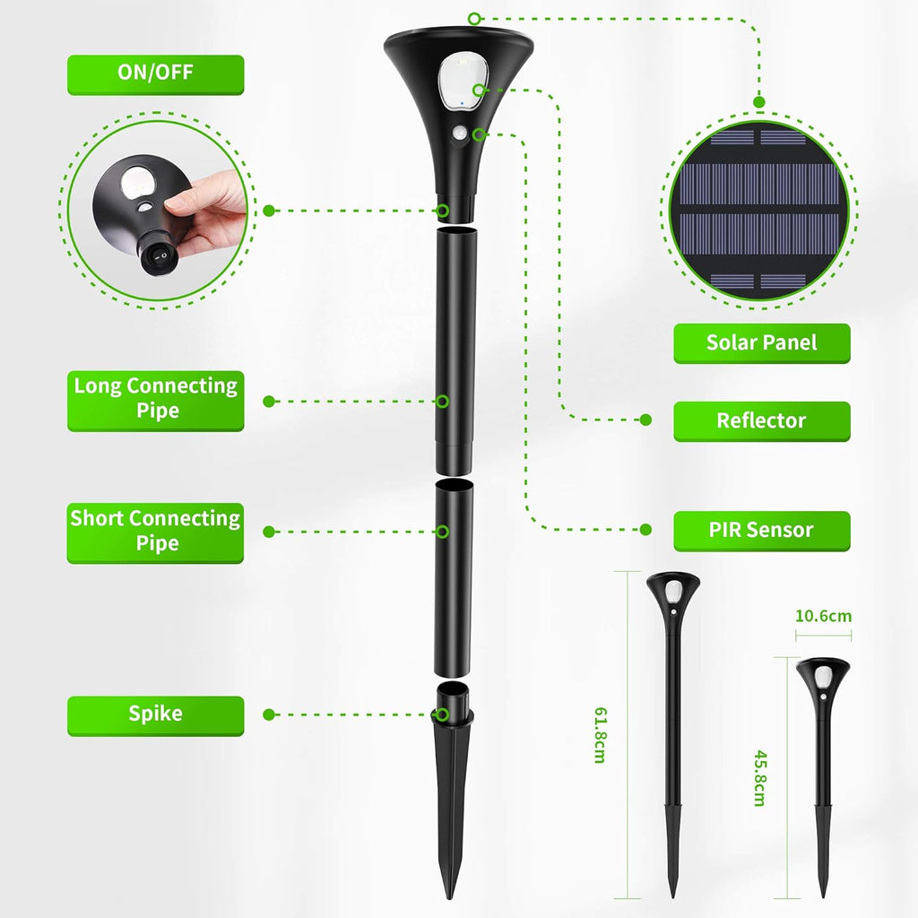 Black Solar Powered Pathway Lights W52308
