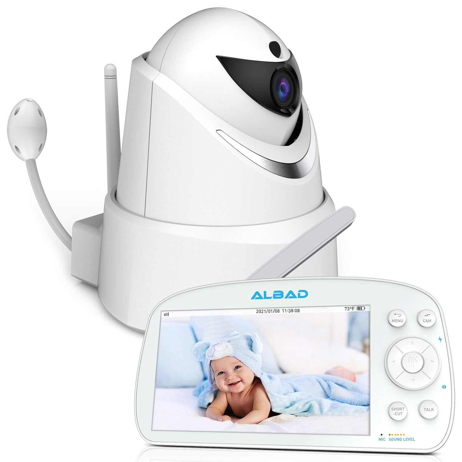 5.5 Screen 1080P HD Video Baby Monitor with Infrared Night Vision C490
