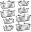 8 Pack Metal Wall-Mounted Storage Baskets, 4 Large 4 Medium C4773
