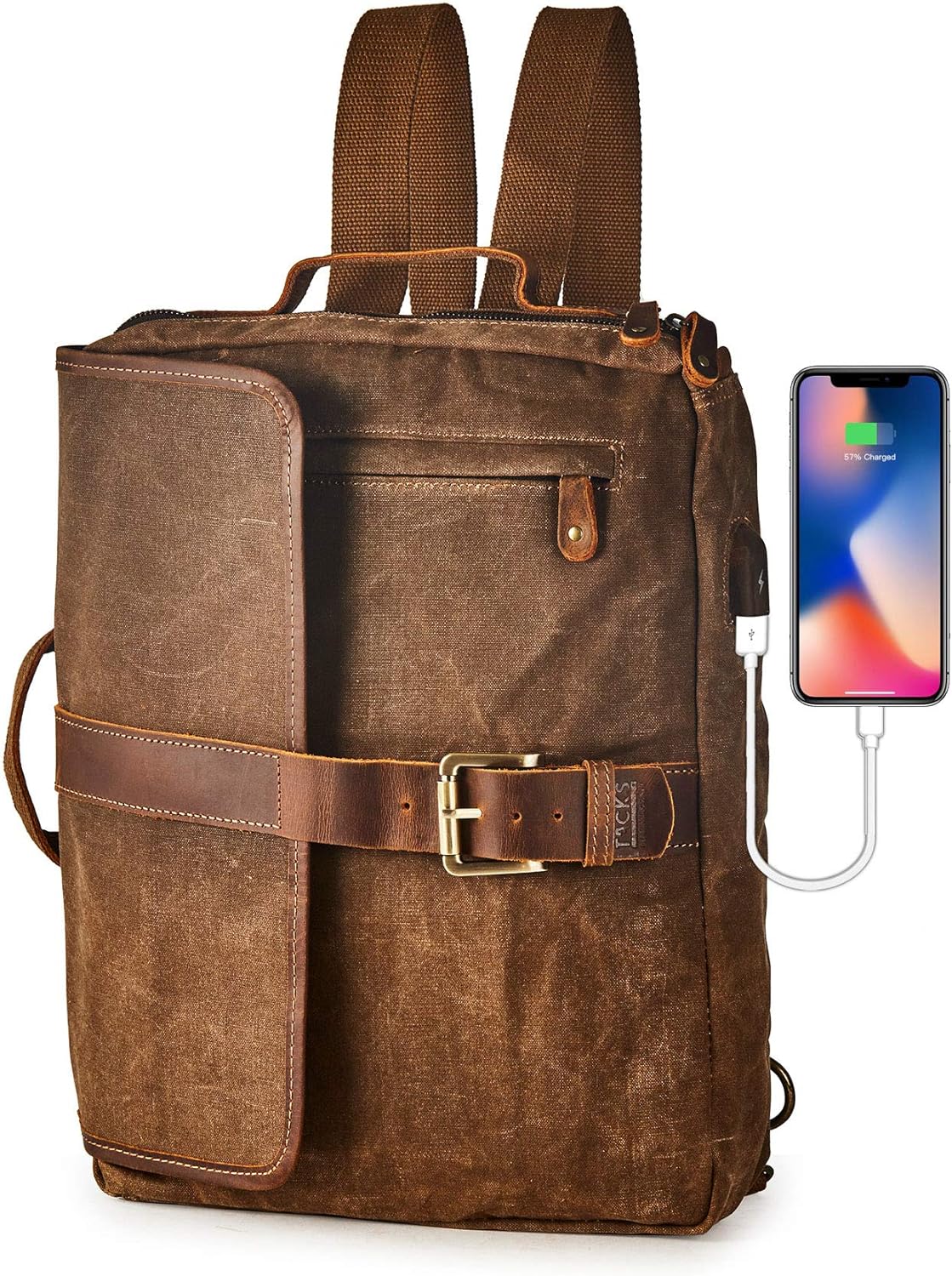 Heavy Duty Waxed Canvas Vintage Backpack H866180