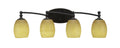 Four Light Bath Bar Dark Granite Finish with Linen Glass L7358