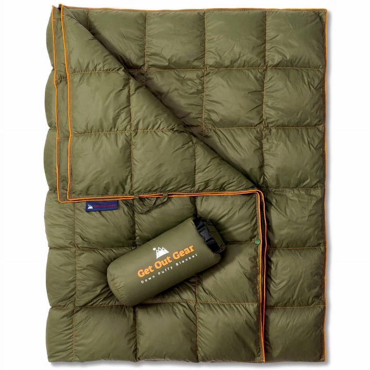 Puffy Packable Water-Resistant Camping Blanket (Olive) D886309