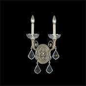 2 Light Crystal Brass Sconce N877368