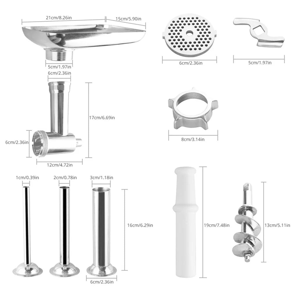 Metal Food Grinder Attachment for KitchenAid Stand Mixers with Sausage Stuffer Tubes N5687