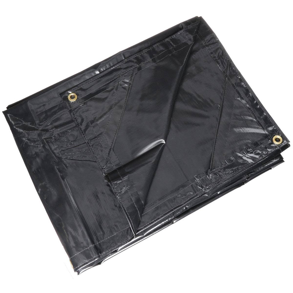 Heavy Duty Vinyl Tarp, 12x24Ft, Black U76871