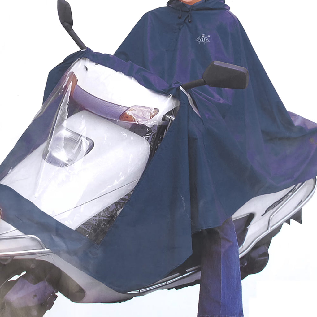 Black Waterproof Motorcycle Scooter Rain Cover I747