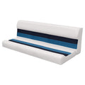 White Navy Blue Pontoon Boat Bench Seat and Backrest Cushion Set D3248