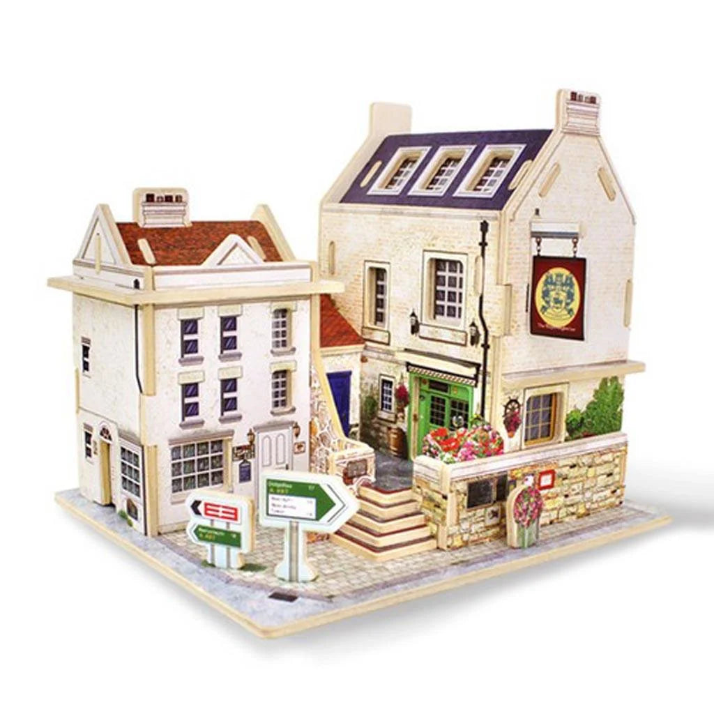 Britain Bar Pub Life Scene 3D Wooden Dollhouse Miniature With Furniture X59527