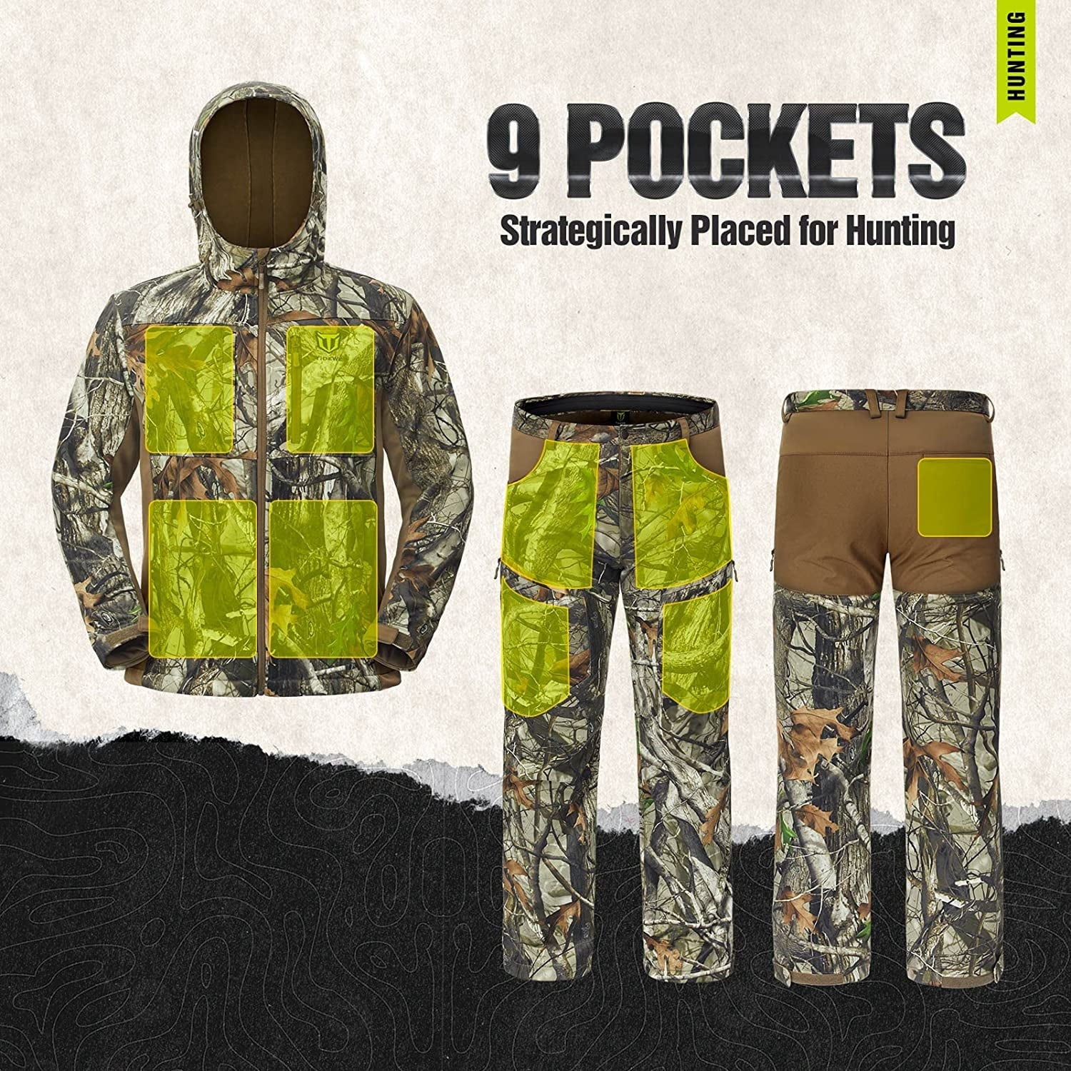 Hunting Jacket and Pants with Fleece Lining O659
