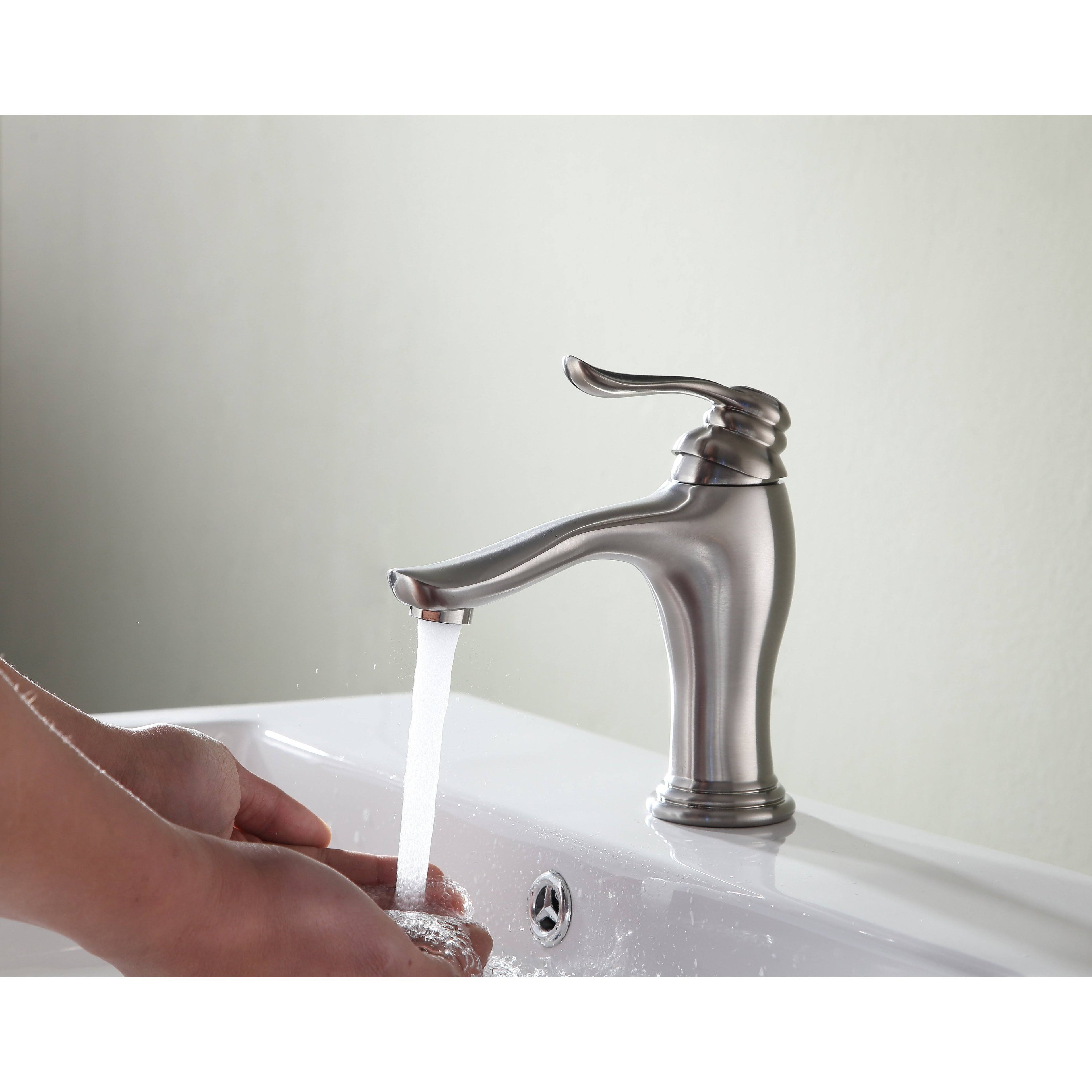 Brushed Nickel Single Hole Single Handle Bathroom Faucet S4278