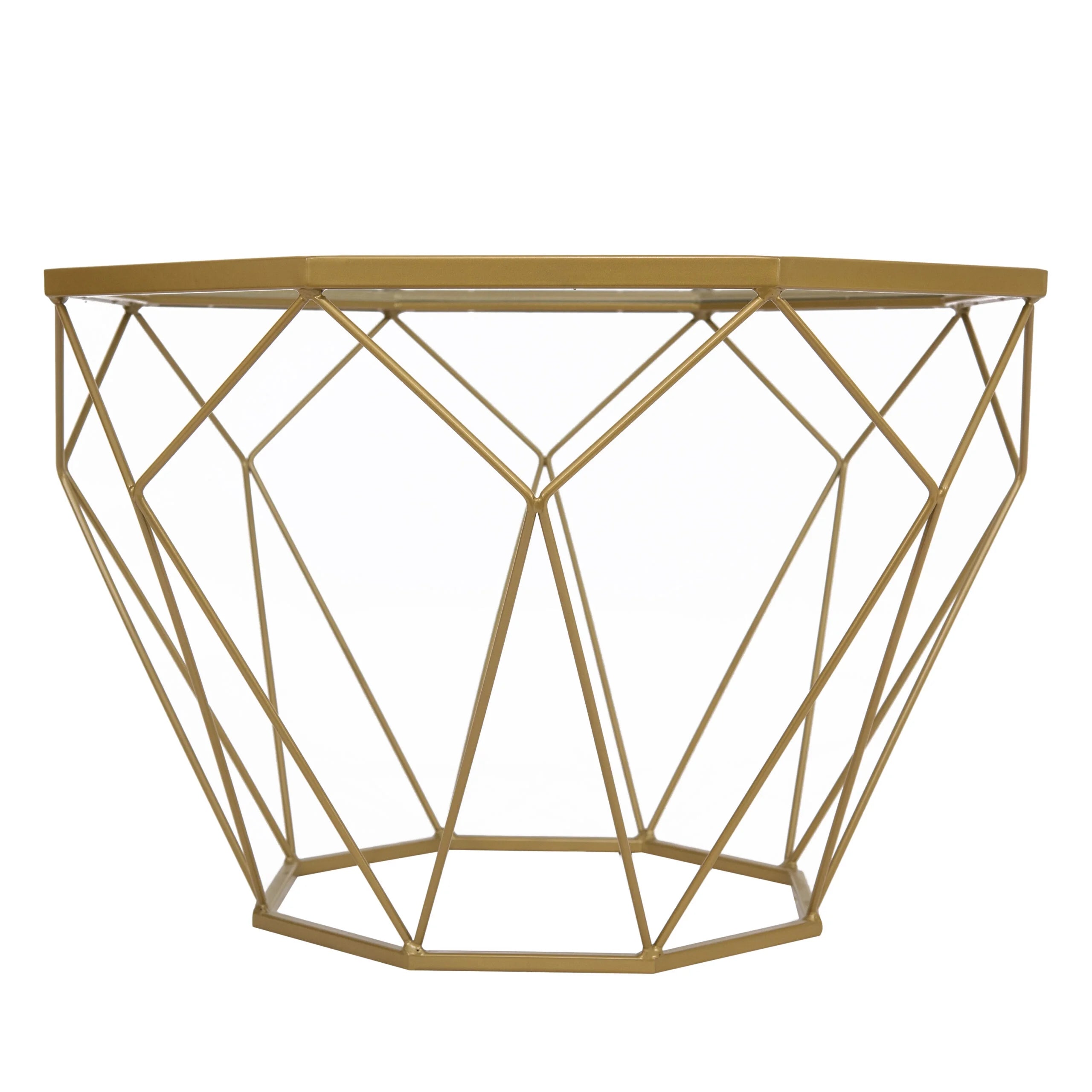 Black Leather Arm Chair Set of 2 and Octagonal Coffee Table with Gold Geometric Base T906