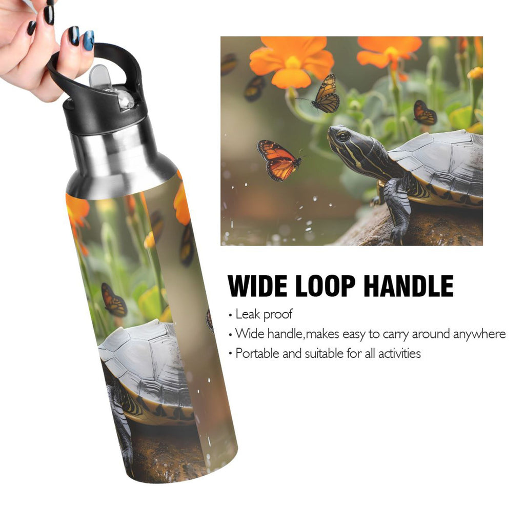 Insulated Stainless Steel Water Bottle with Straw Lid, 20 oz A364