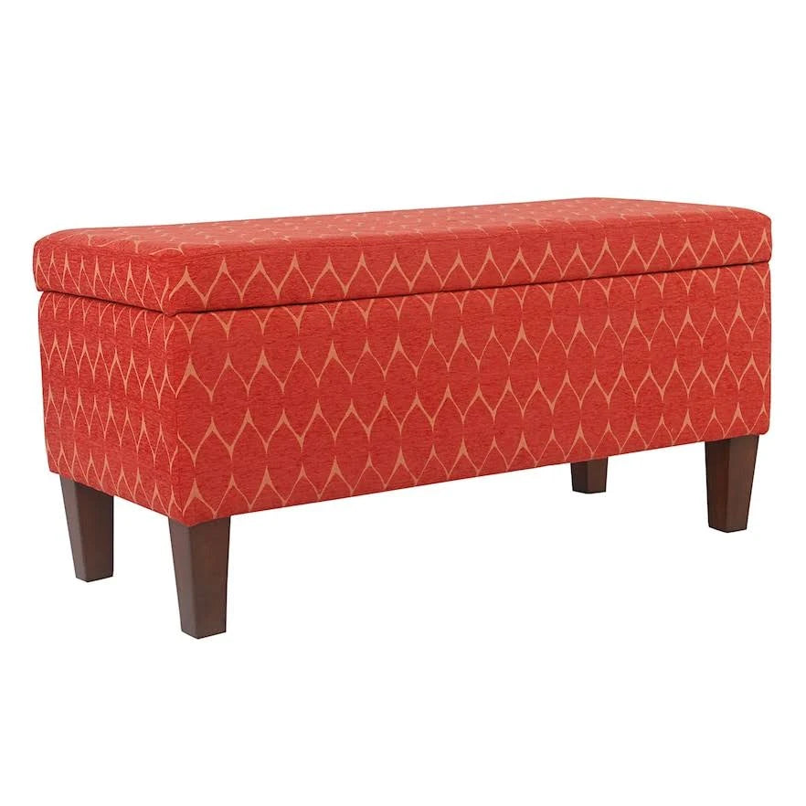 Orange Textured Storage Bench H908942
