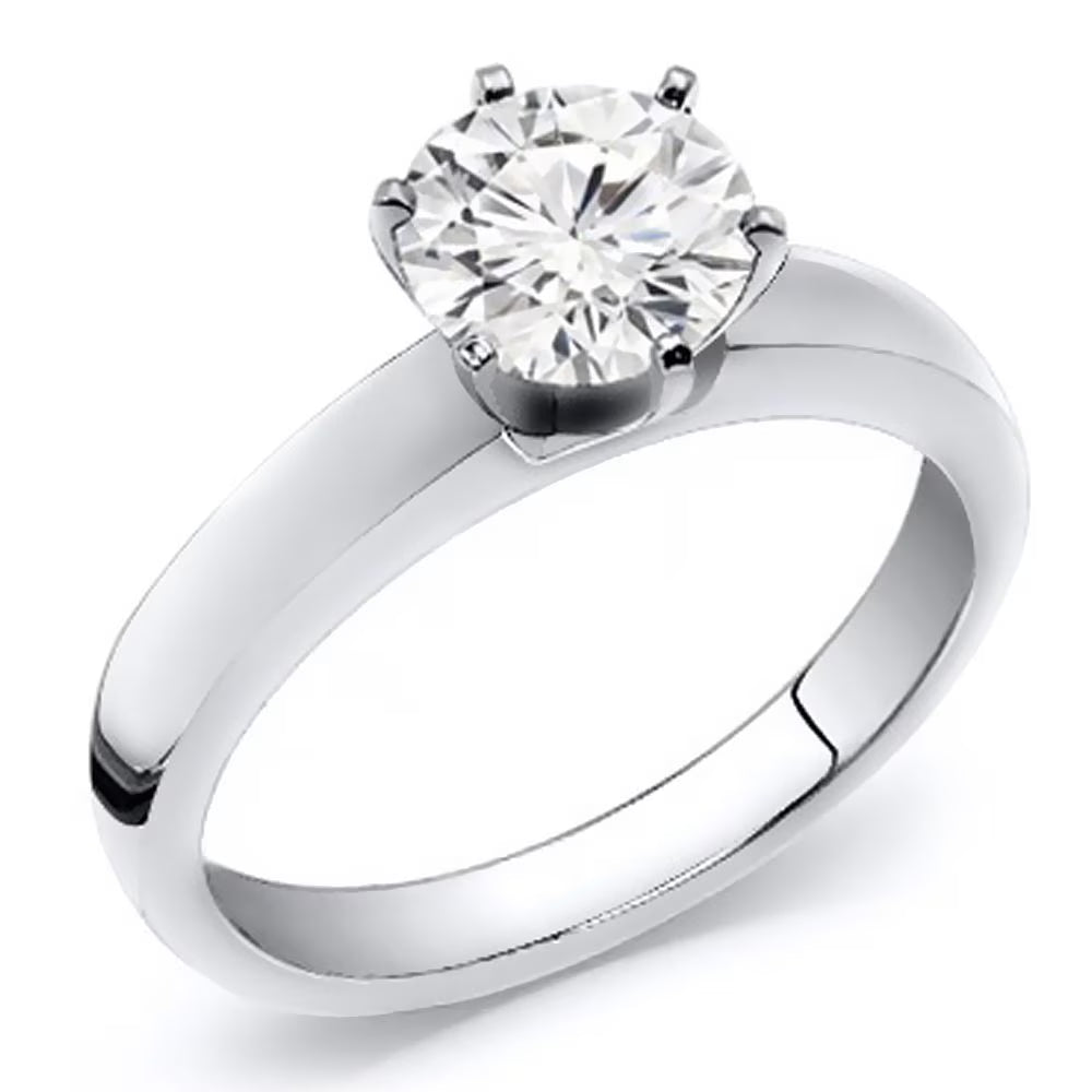 Platinum Diamond Solitaire Ring 0.50 cttw. G-H Color SI Clarity Size 4 Z4594