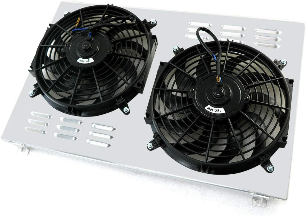 Aluminum Radiator Shroud with 2 x 12 inch Fan for 1982-1992 Camaro Firebird 5.0L 5.7L V8 W938