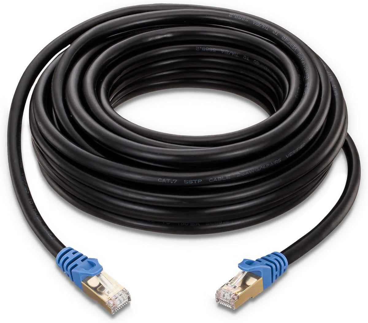 Cat7 Outdoor Ethernet Cable 400 ft Waterproof with Gold-Plated RJ45 Connector N138