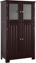 White Wooden Floor Cabinet with Doors and Adjustable Shelves B2445