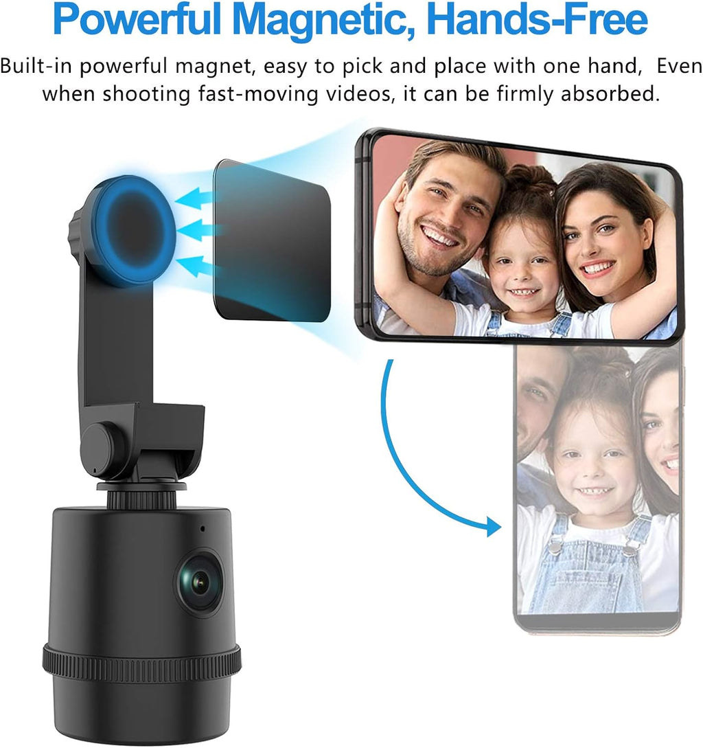 Auto Face Tracking 1080P Webcam with Magnetic Phone Holder and Tripod, PTZ Camera Plug and Play 360° Rotation, Pack of 2 Y658787