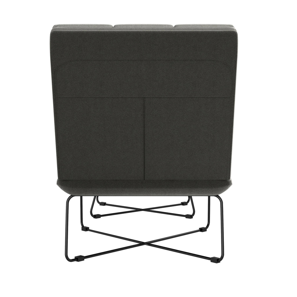 Turquoise Blue Armless Chair and Ottoman D423
