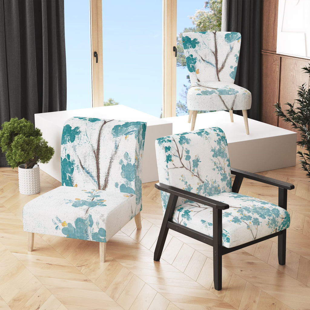 Teal Upholstered Traditional Accent Chair M4598