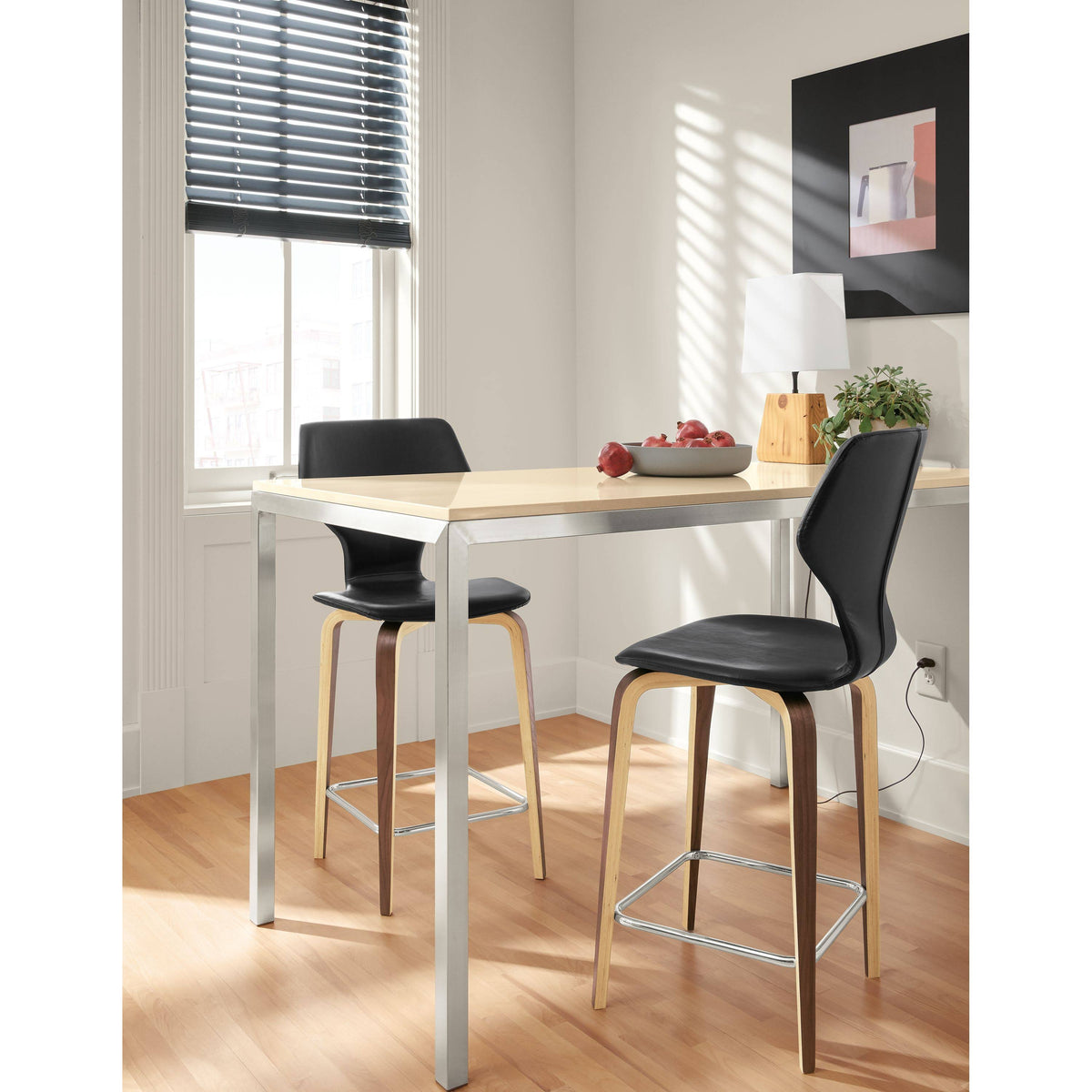 White Parsons Counter Table with White Quartz Top X210