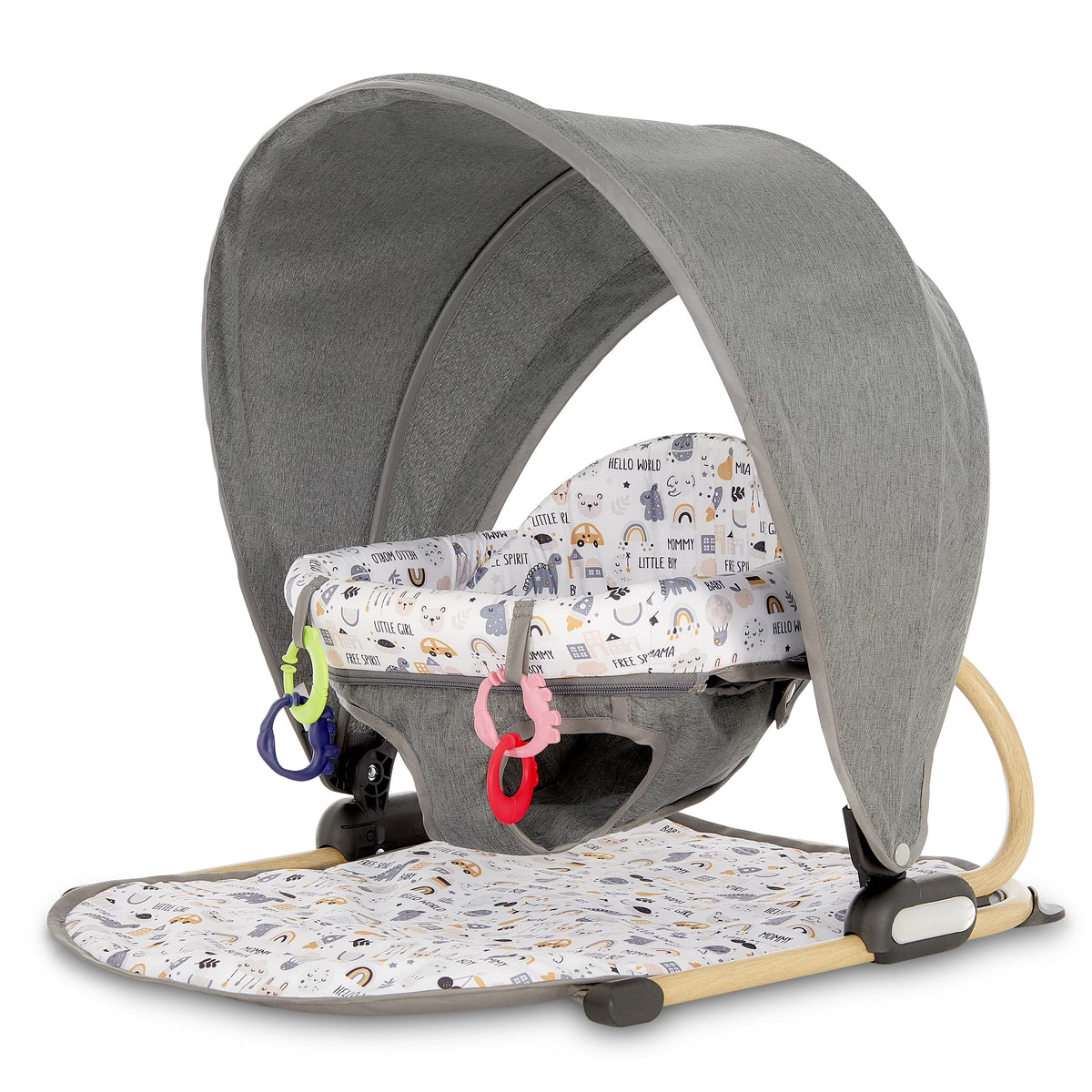 Compact Floor Seat and Canopy with 2 Soft Toys Z32141