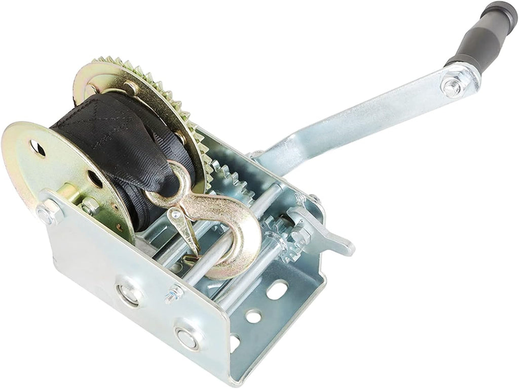 Heavy Duty Hand Winch 2500lbs with 24FT Strap Manual Operated Two-Way Ratchet Pack of 2 H49503