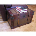Brown Wood Trunk and Wooden Treasure Chest C36334