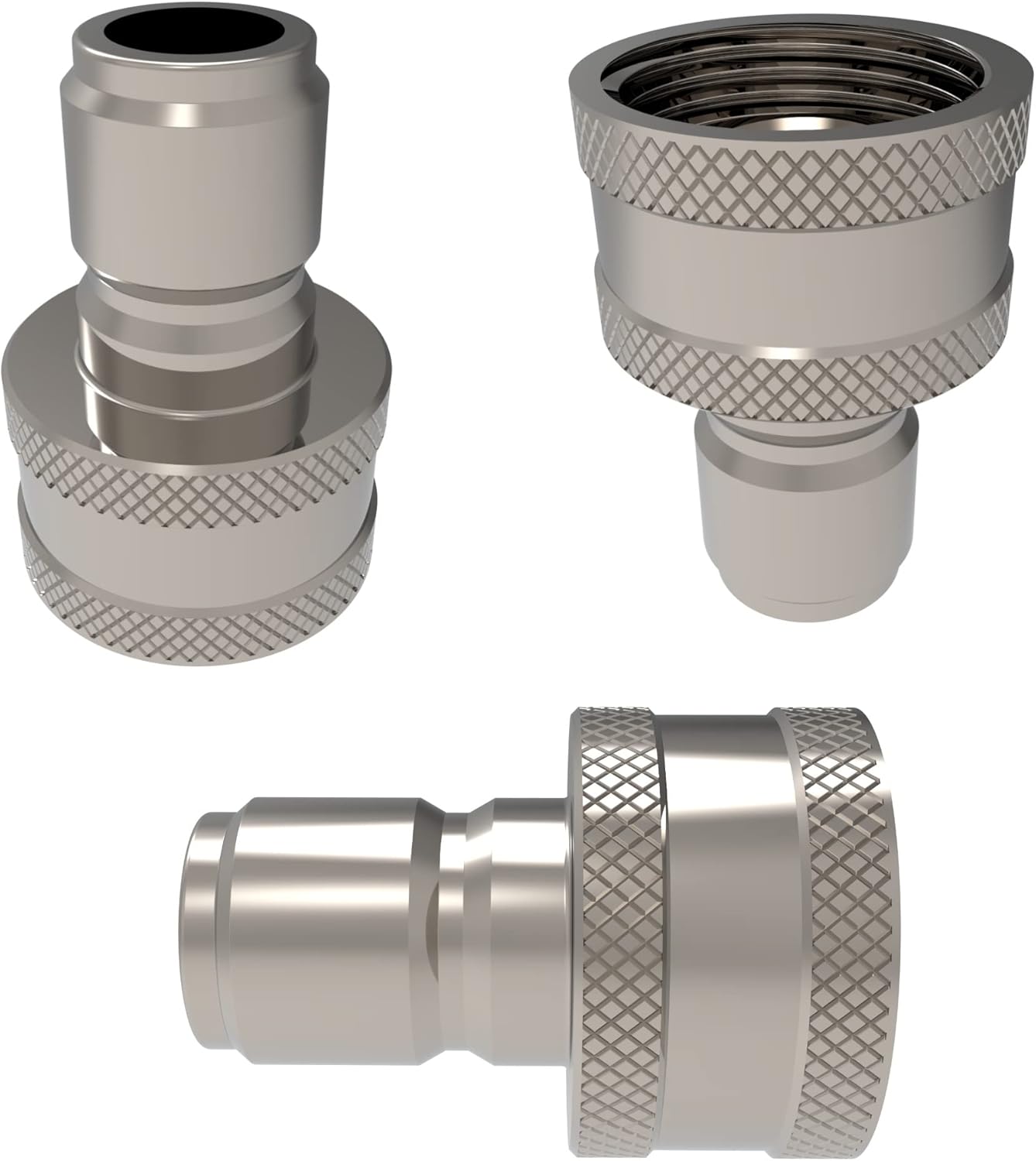 3/4 Inch Stainless Steel Quick Connect Hose Fittings Set (4X4 Plug/Coupler Set) Pack of 2 A496