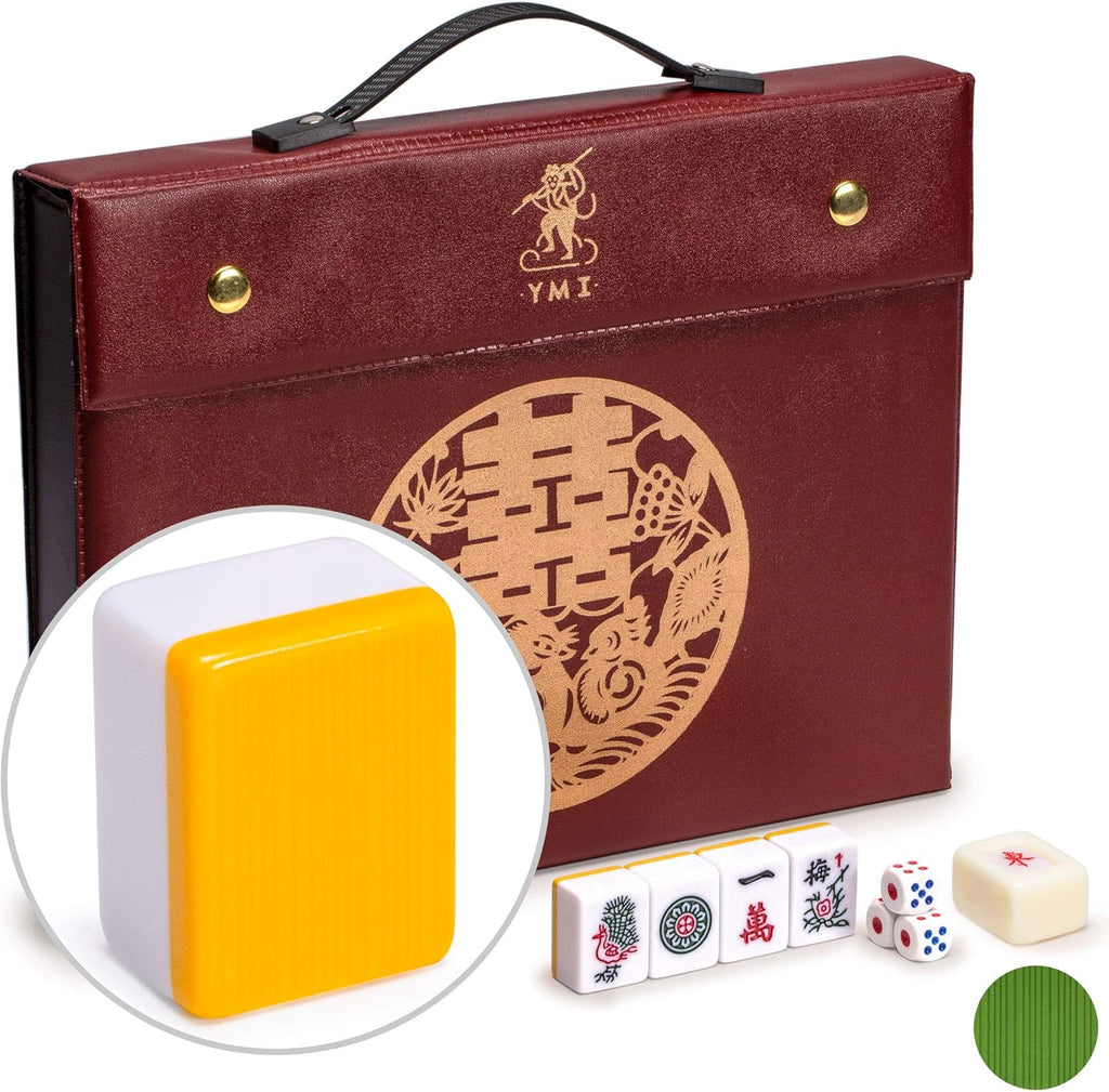 146 Medium Size Tiles Chinese Mahjong Game Set with 3 Dice and Wind Indicator I897493