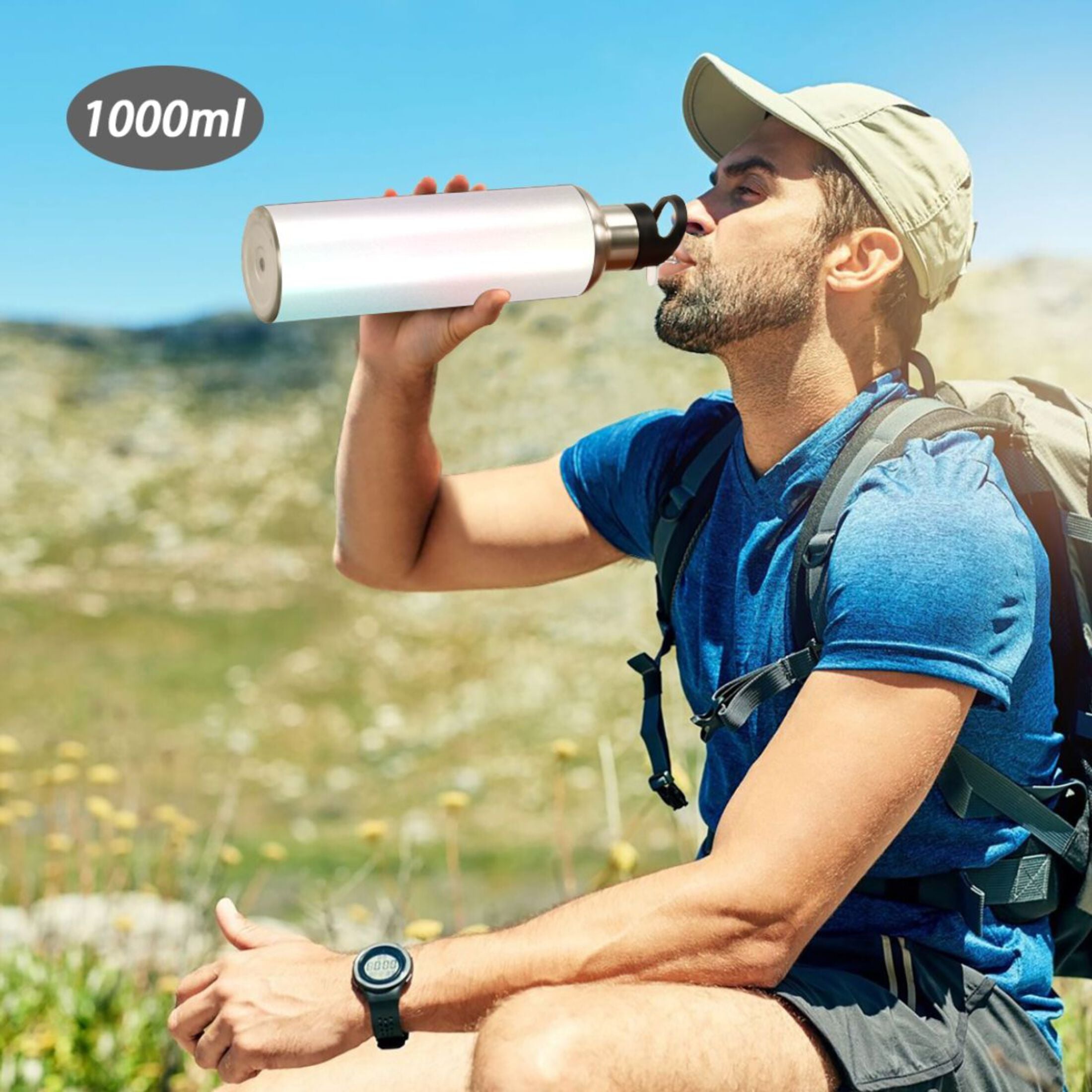 20 OZ Stainless Steel Vacuum Insulated Water Bottle with Straw Lid H65702