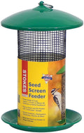 Green Mesh Screen Bird Feeder with Metal Roof R682581