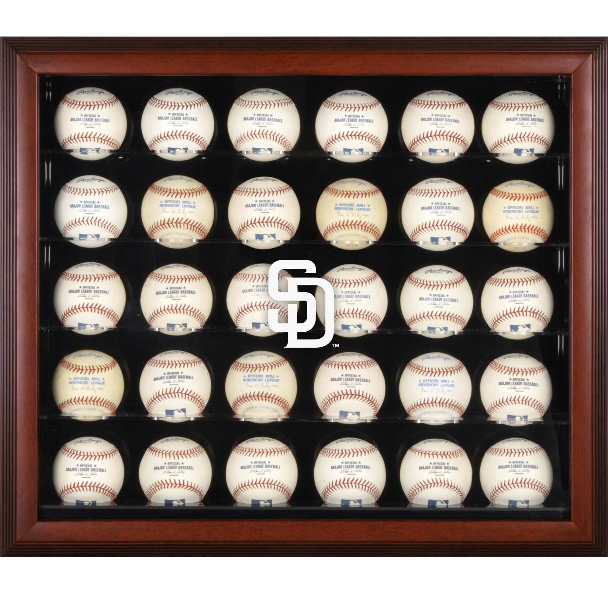 Mahogany Framed 30-Ball Display Case M346