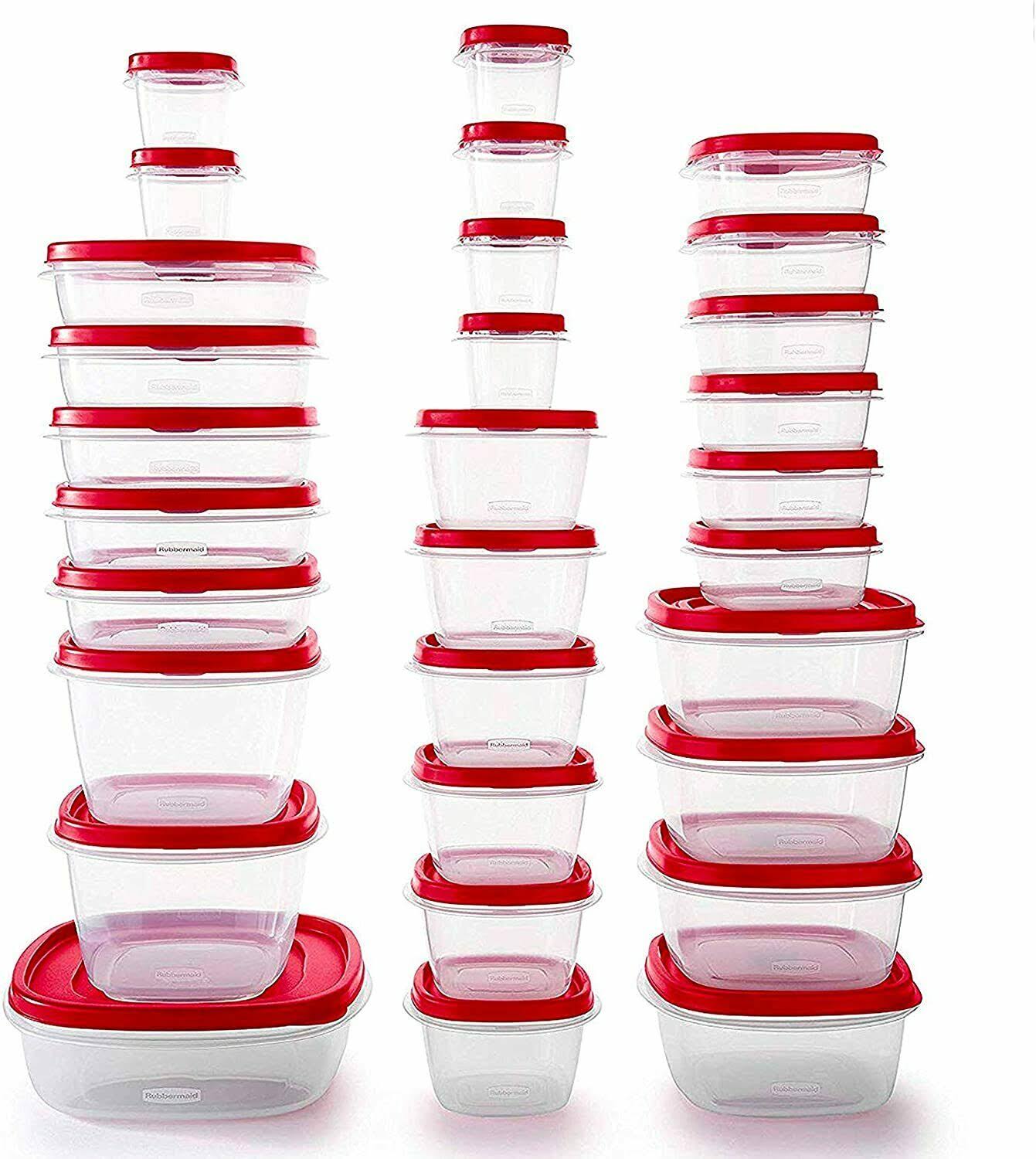 Rubbermaid Easy Find Vented Lids Food Storage Containers Set of 30 60 Pieces Total Racer M398525