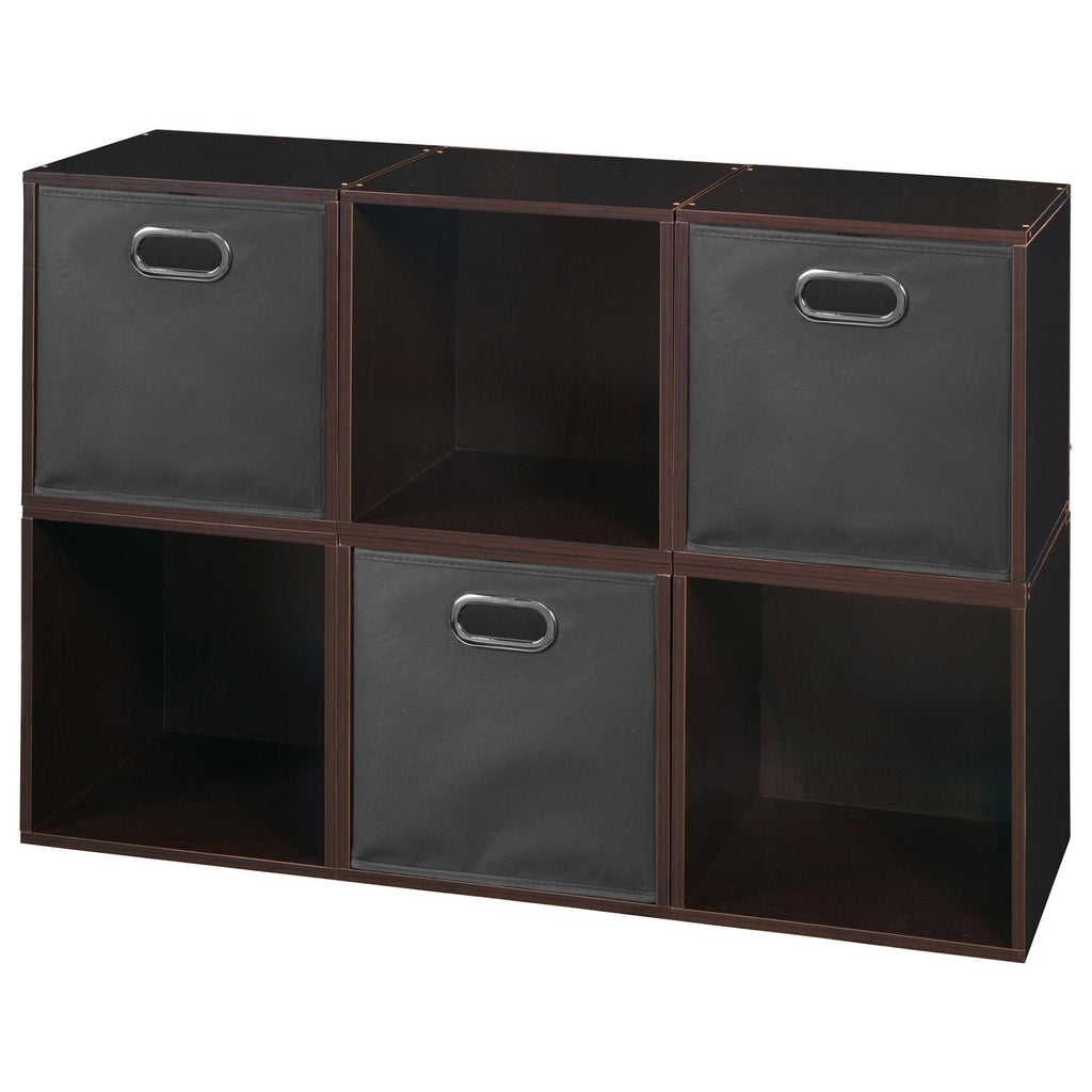 6 Cubes and 3 Canvas Bins Storage Set Truffle/Grey R754179