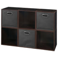 6 Cubes and 3 Canvas Bins Storage Set Truffle/Grey R754179